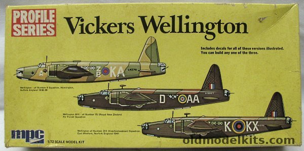 MPC 1/72 Vickers Wellington Profile Series - No. 9 Sq Honnington England 1938/39 / No. 75 New Zealand Sq / No. 311 Czech Squadron 1941, 2-2005 plastic model kit
